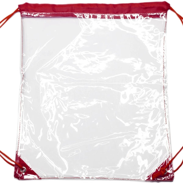 Clear Cinch Up Bag Plastic Drawstring Backpacks (14" x 17")