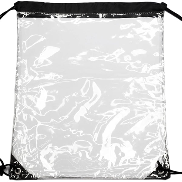 Clear Cinch Up Bag Plastic Drawstring Backpacks (14" x 17")