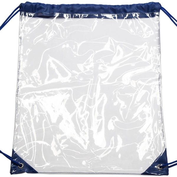 Clear Cinch Up Bag Plastic Drawstring Backpacks (14" x 17")