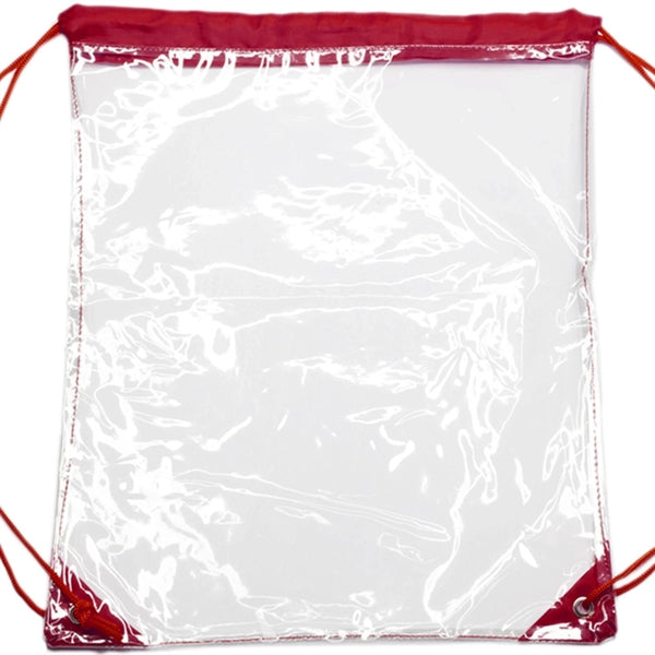 Clear Cinch Up Bag Plastic Drawstring Backpacks (14" x 17")