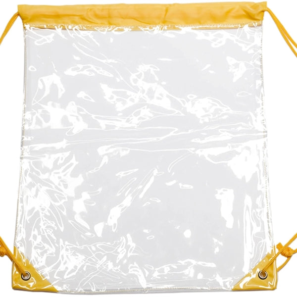 Clear Cinch Up Bag Plastic Drawstring Backpacks (14" x 17")