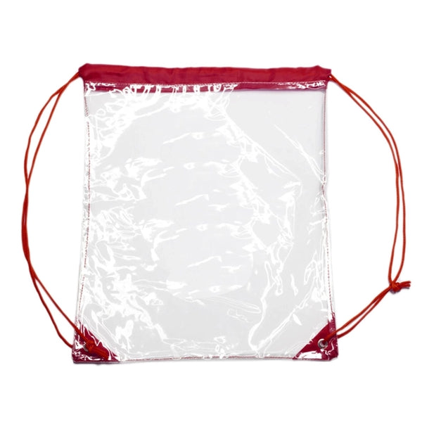 Clear Cinch Up Bag Plastic Drawstring Backpacks (14" x 17")