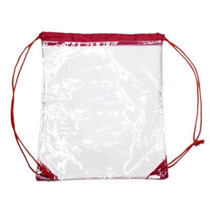 Clear Cinch Up Bag Plastic Drawstring Backpacks (14" x 17")
