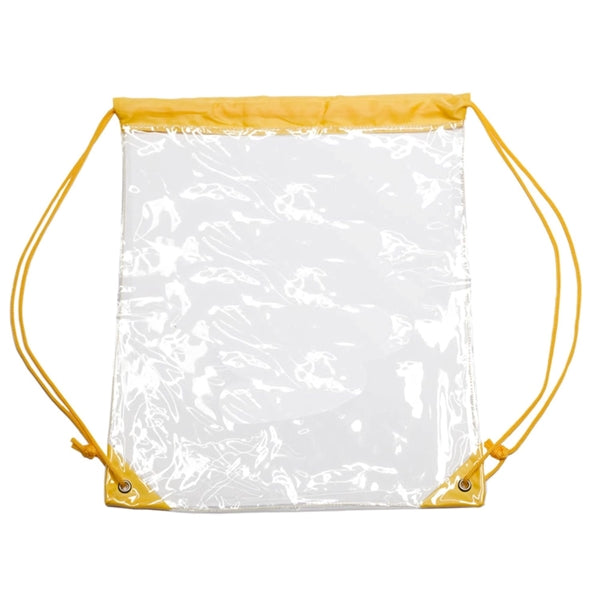 Clear Cinch Up Bag Plastic Drawstring Backpacks (14" x 17")