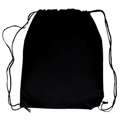 Tri Color Front Pocket Drawstring Backpacks w/ Custom logo