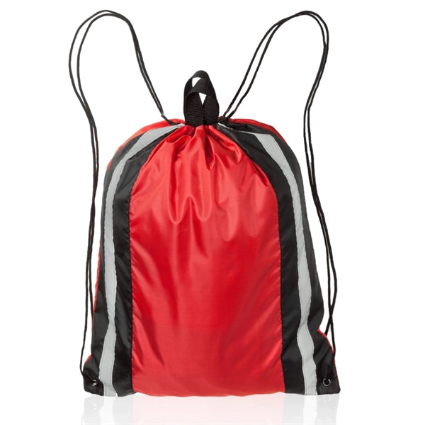 Two Color Reflector Strips Drawstring Backpacks (15.75"x20")