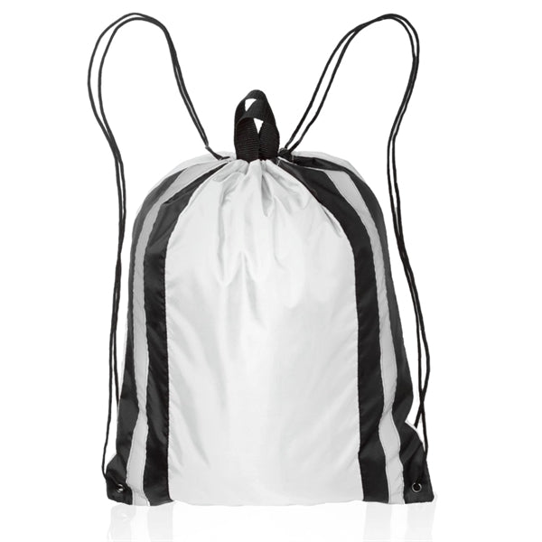 Two Color Reflector Strips Drawstring Backpacks (15.75"x20")