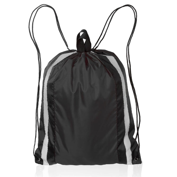 Two Color Reflector Strips Drawstring Backpacks (15.75"x20")