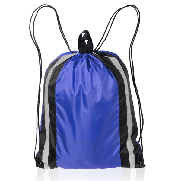 Two Color Reflector Strips Drawstring Backpacks (15.75"x20")