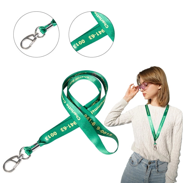 Custom 3/4" Lanyard w/ Thumb Hook & Metal Crimp