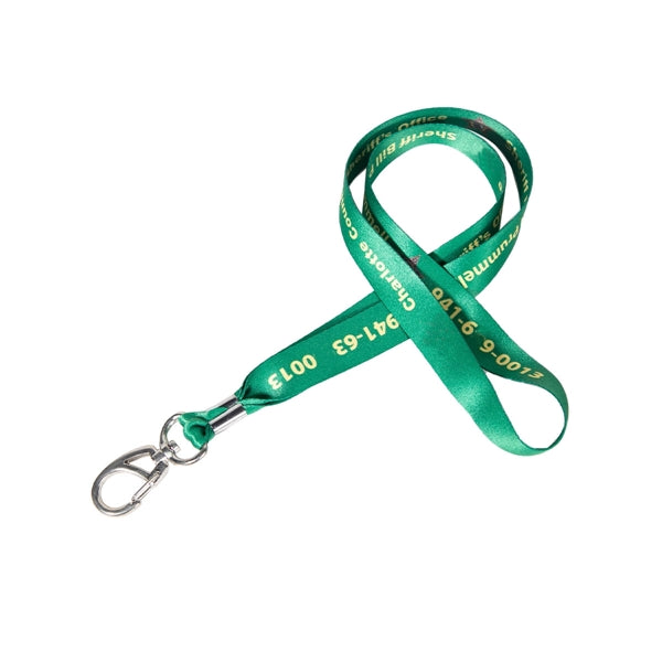 Custom 3/4" Lanyard w/ Thumb Hook & Metal Crimp