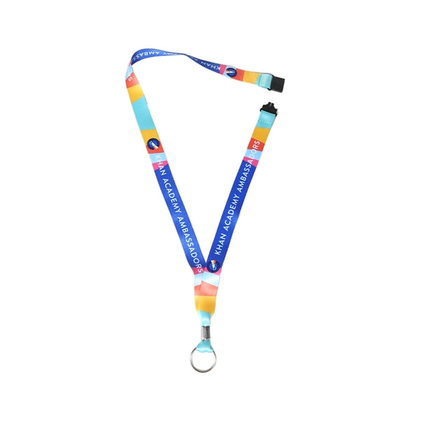 Custom 3/4" Lanyard w/ Metal Split Ring & Safety Breakaway