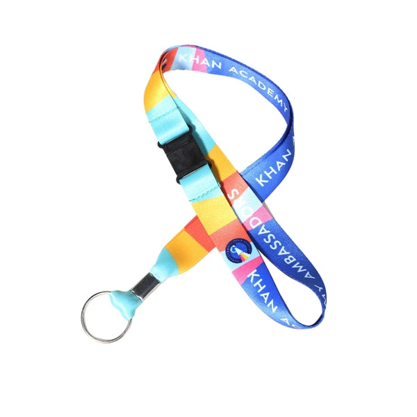 Custom 3/4" Lanyard w/ Metal Split Ring & Safety Breakaway