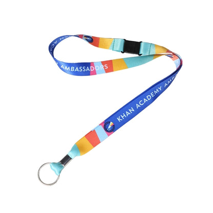 Custom 3/4" Lanyard w/ Metal Split Ring & Safety Breakaway