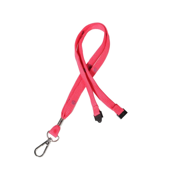 Custom 3/8" Tubular Lanyard w/ Metal Crimp & Safety Breakawa