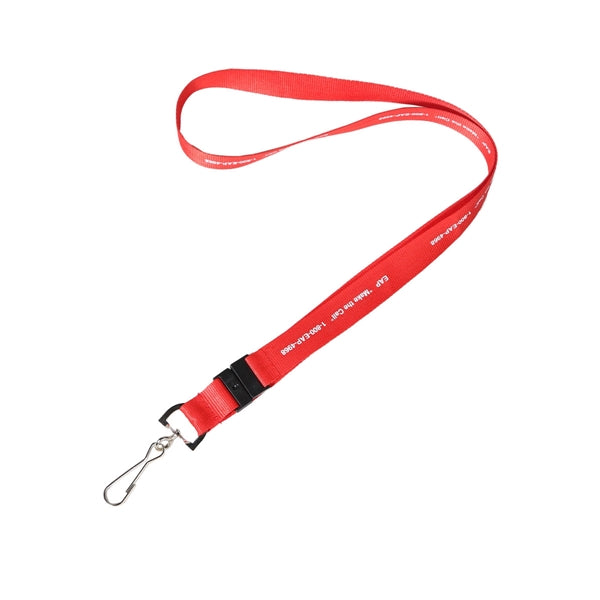 Custom 3/4" Lanyard w/ Swivel J Hook & Buckle Release