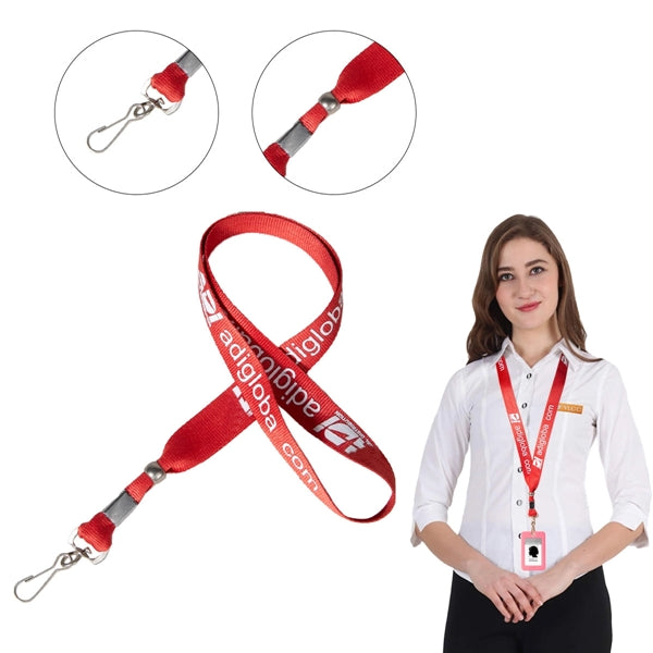 Custom 3/4" Lanyard w/ Swivel J Hook & Adjustable Clip