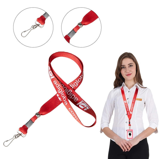 Custom 3/4" Lanyard w/ Swivel J Hook & Adjustable Clip