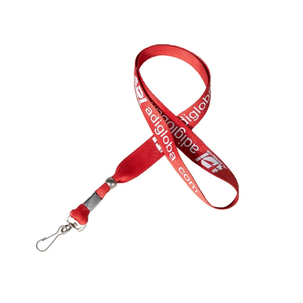 Custom 3/4" Lanyard w/ Swivel J Hook & Adjustable Clip