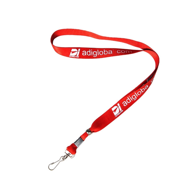 Custom 3/4" Lanyard w/ Swivel J Hook & Adjustable Clip