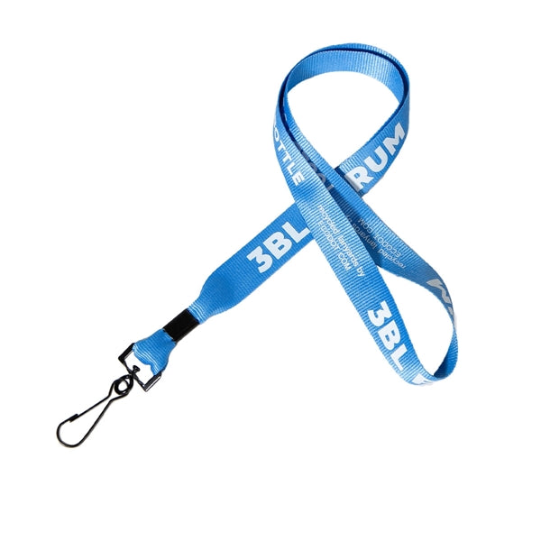 Custom 3/4" Lanyard w/ Swivel J Hook & Metal Crimp