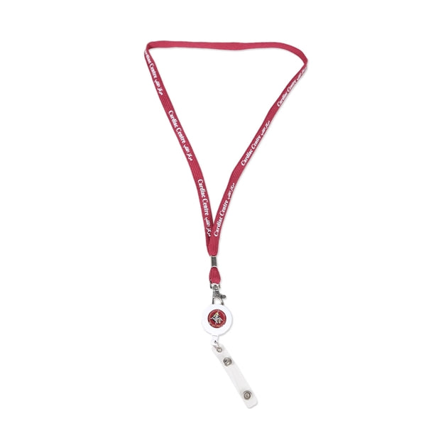 Custom 3/8" Tubular Lanyard w/ Lobster Claw & Retractable Ba