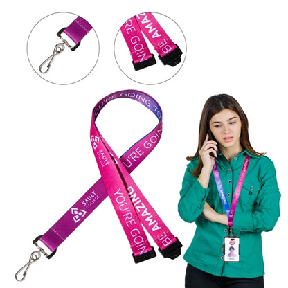 Custom 3/4" Two-color Lanyard w/ Swivel J Hook & Buckle Rele