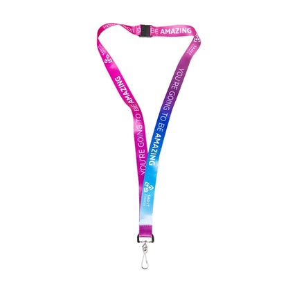 Custom 3/4" Two-color Lanyard w/ Swivel J Hook & Buckle Rele