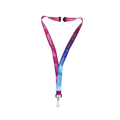 Custom 3/4" Two-color Lanyard w/ Swivel J Hook & Buckle Rele