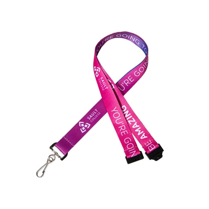 Custom 3/4" Two-color Lanyard w/ Swivel J Hook & Buckle Rele