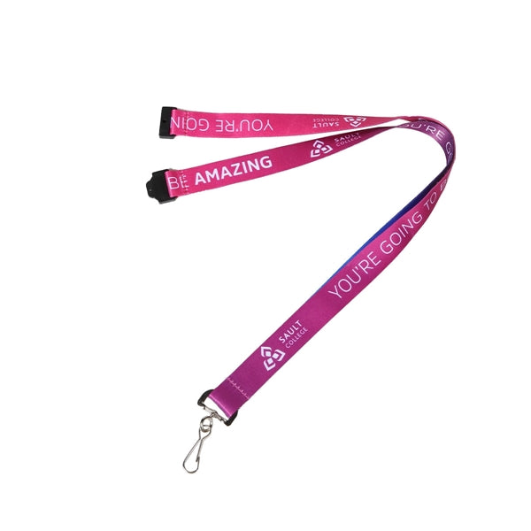 Custom 3/4" Two-color Lanyard w/ Swivel J Hook & Buckle Rele