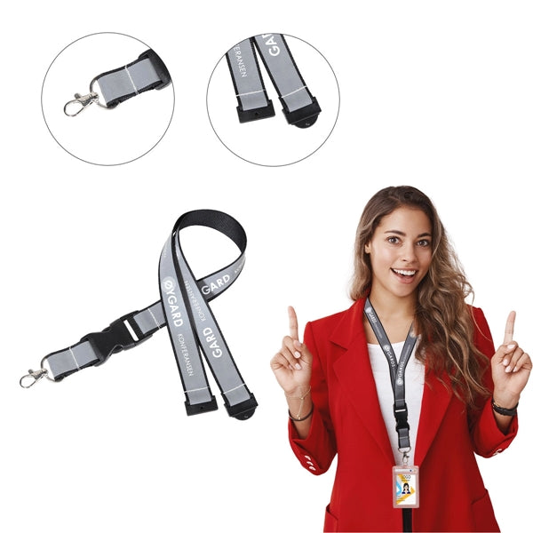 Custom 1" Polyester Lanyard w/ Bottle Opener & Oval Snap Hoo