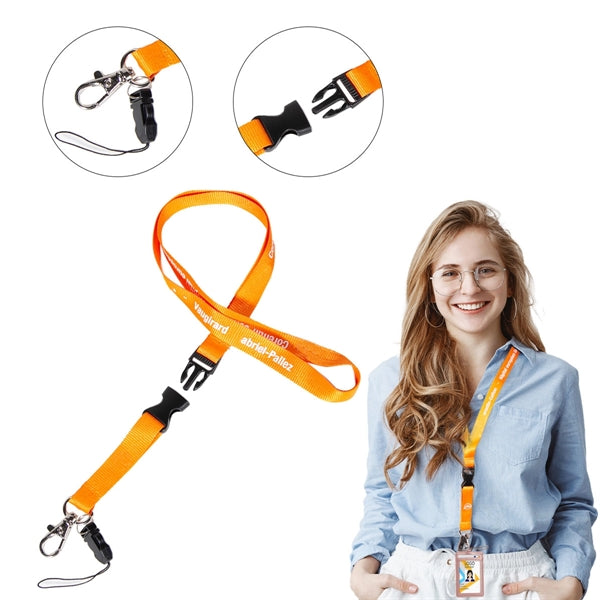 Custom 1/2" Lanyard w/ Phone String & Lobster Claw