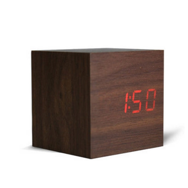 Digital Wooden Cube Alarm Clock