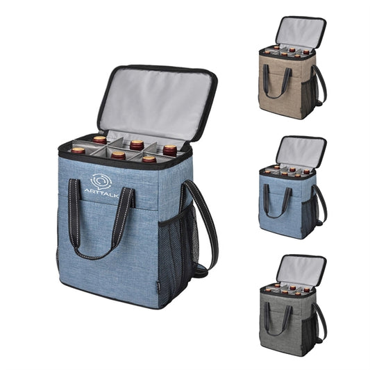 6 Bottle Pockets Oxford Wine Cooler Bag