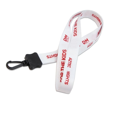 3/4" Smooth Polyester Lanyard w/ Plastic Clamshell & Swivel