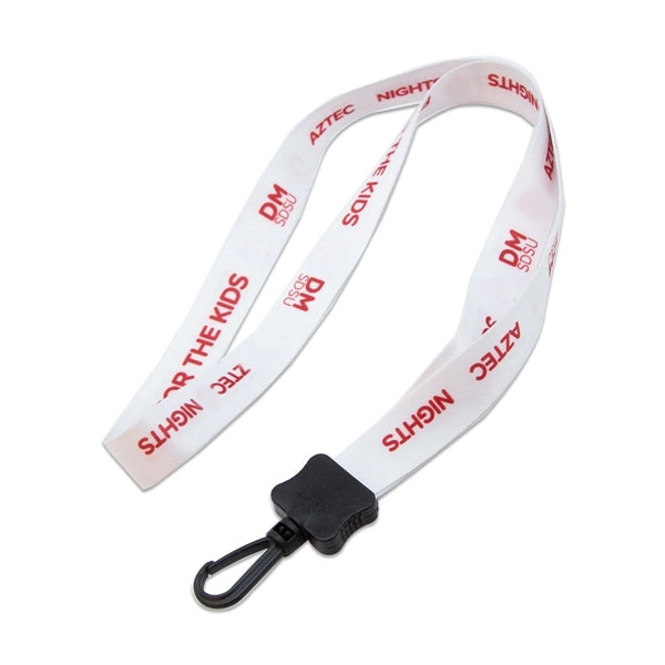 3/4" Smooth Polyester Lanyard w/ Plastic Clamshell & Swivel