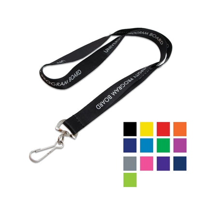 Custom 3/4" Polyester Lanyard w/ Metal Swivel J Hook