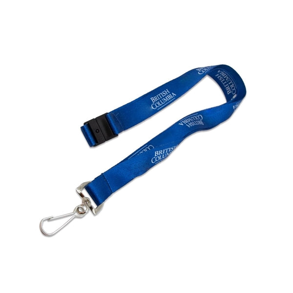 Custom 3/4" Polyester Lanyard w/ Metal J Hook & Safety Break