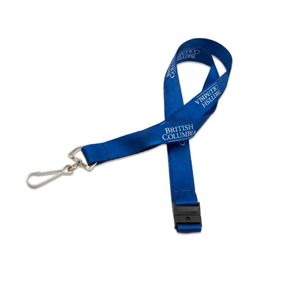 Custom 3/4" Polyester Lanyard w/ Metal J Hook & Safety Break