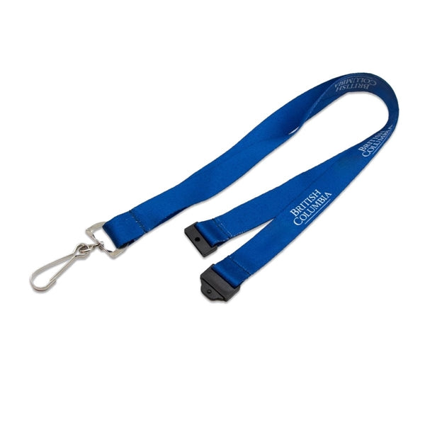Custom 3/4" Polyester Lanyard w/ Metal J Hook & Safety Break
