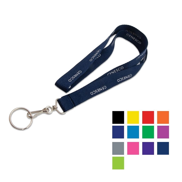Custom 3/4" Polyester Lanyard w/ Metal Swivel J Hook & O Rin