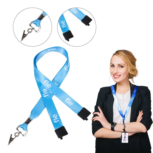 Custom 3/4" Lanyard w/ Badge Clip & Safety Breakaway