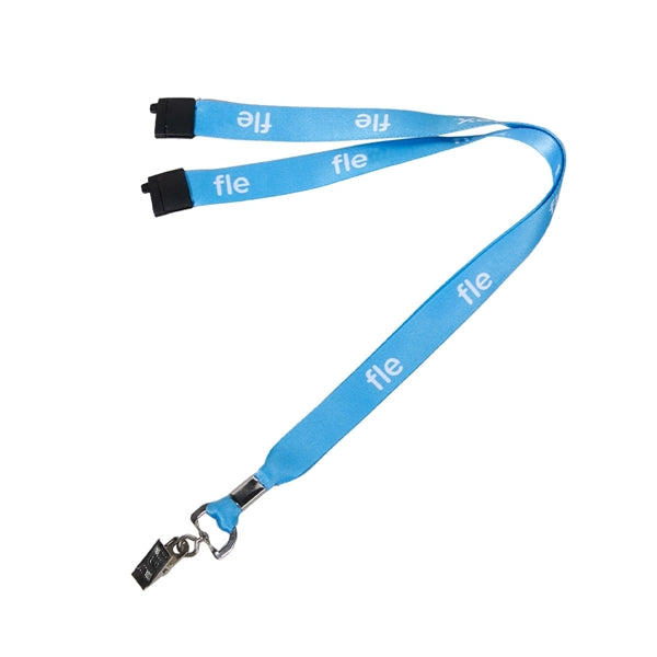 Custom 3/4" Lanyard w/ Badge Clip & Safety Breakaway