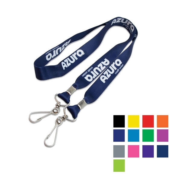 Custom Double Ended Lanyard w/ Metal Swivel J Hook