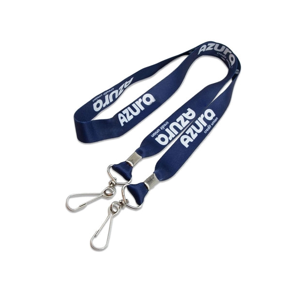 Custom Double Ended Lanyard w/ Metal Swivel J Hook