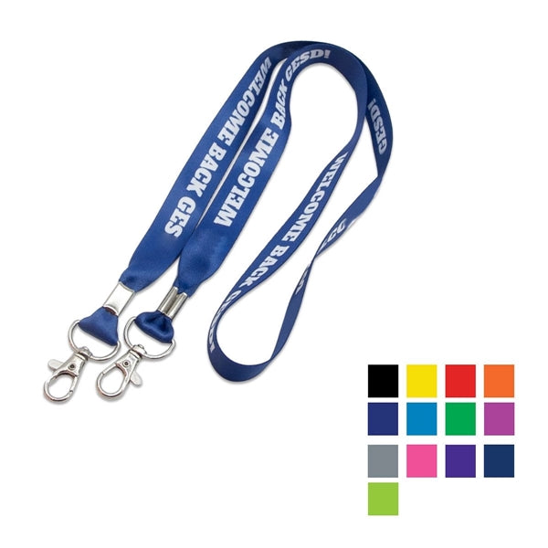 Custom Double Ended Lanyard w/ Lobster Claw & Metal Crimp