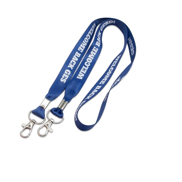 Custom Double Ended Lanyard w/ Lobster Claw & Metal Crimp
