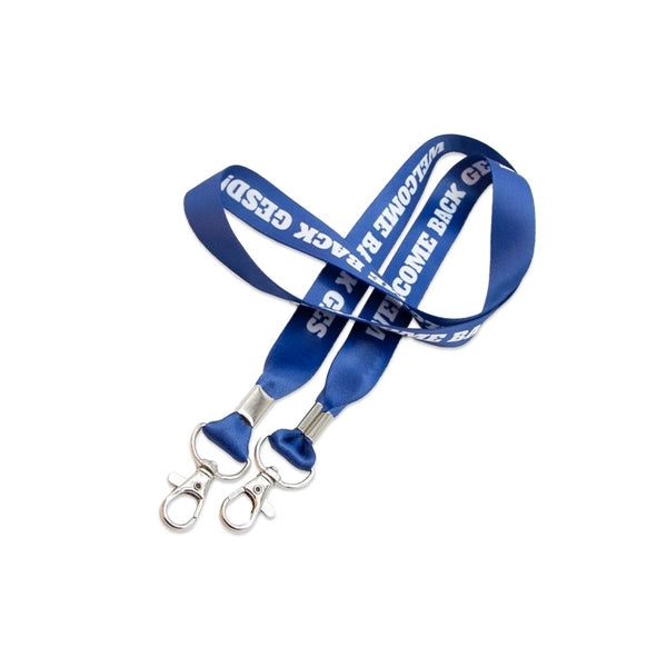 Custom Double Ended Lanyard w/ Lobster Claw & Metal Crimp