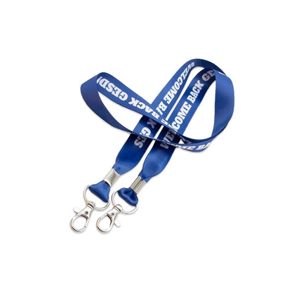 Custom Double Ended Lanyard w/ Lobster Claw & Metal Crimp